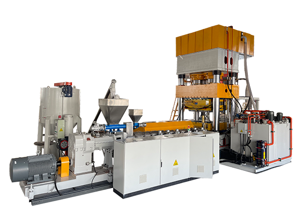 Single-Station Two-Step Extrusion Molding Machine for Mixed Waste Hard Plastics
