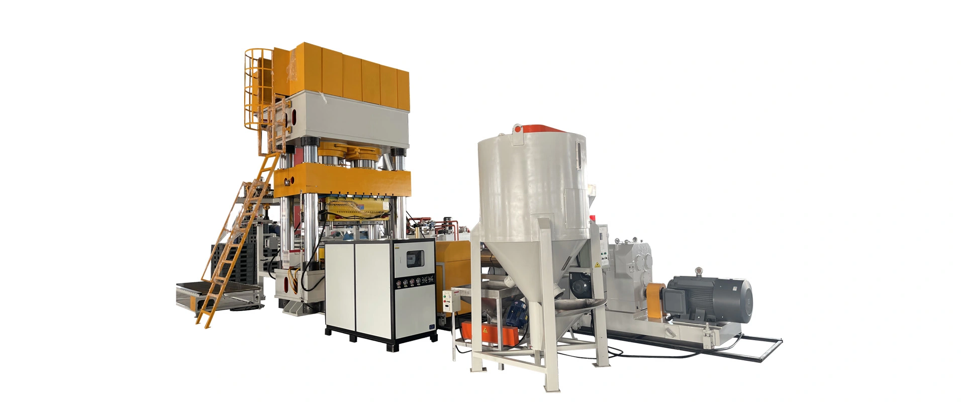 Waste textile recycling line